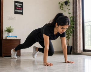 Home workout mountain climbers for fat loss without going to the gym